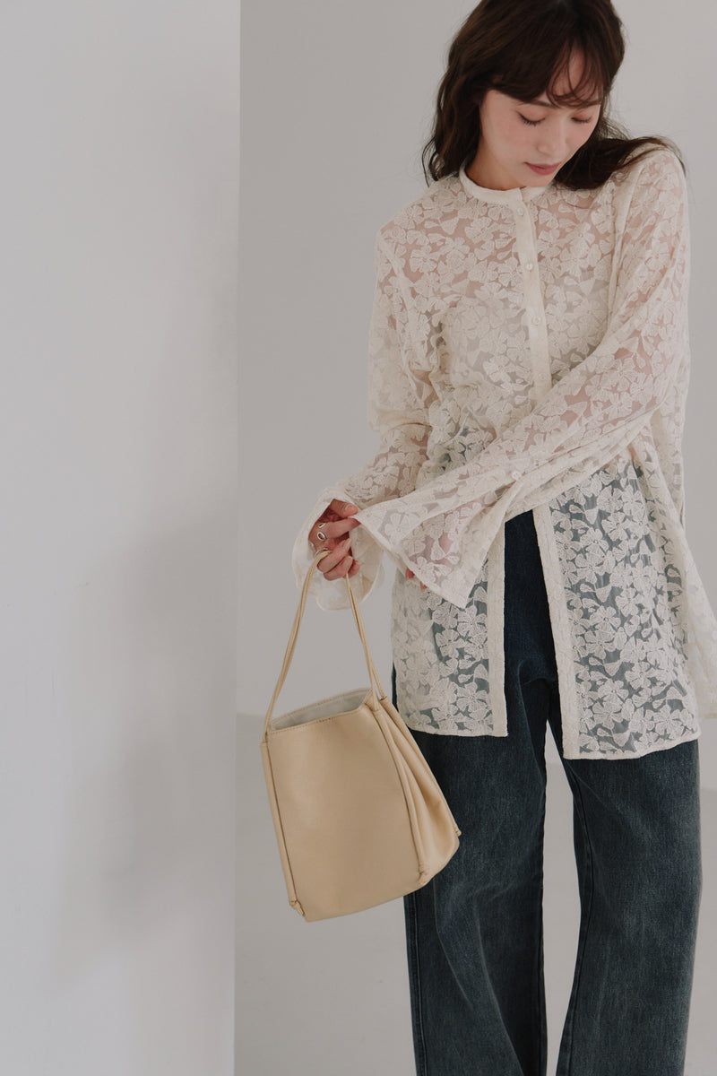 【新品】Hella tulle embroidery shirt アイボリー tulle embroidery shirt - Hella (ヘラ）公式通販サイト