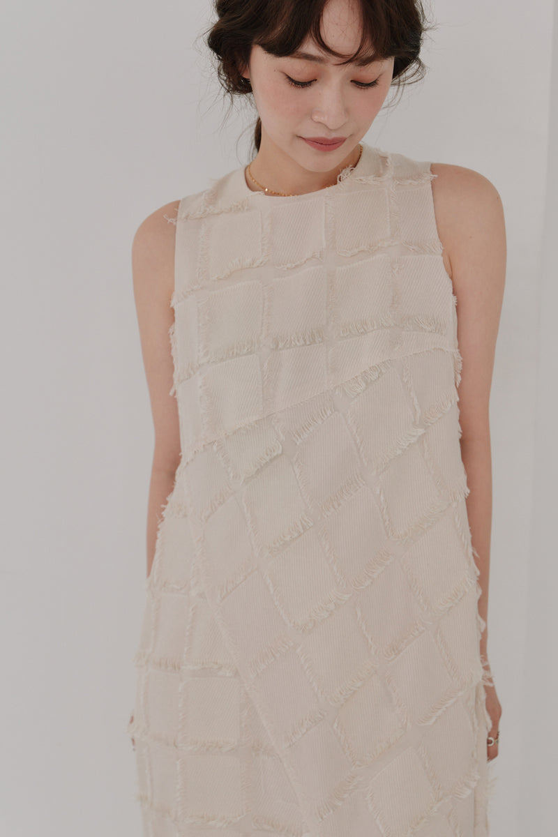 未使用　Hella ヘラ 2025 patchwork dress ホワイト M patchwork dress - Hella (ヘラ）公式通販サイト