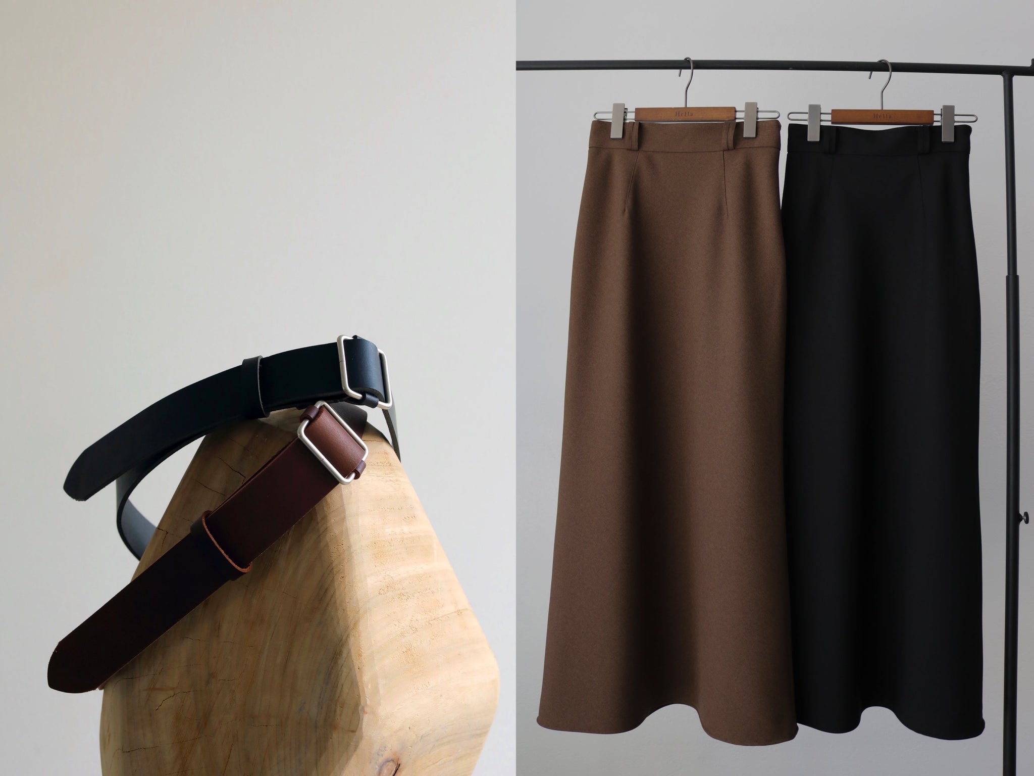 23 Hella SPRING COLLECTION【 MELANGE TWILL SK / LEATHER BELT 】