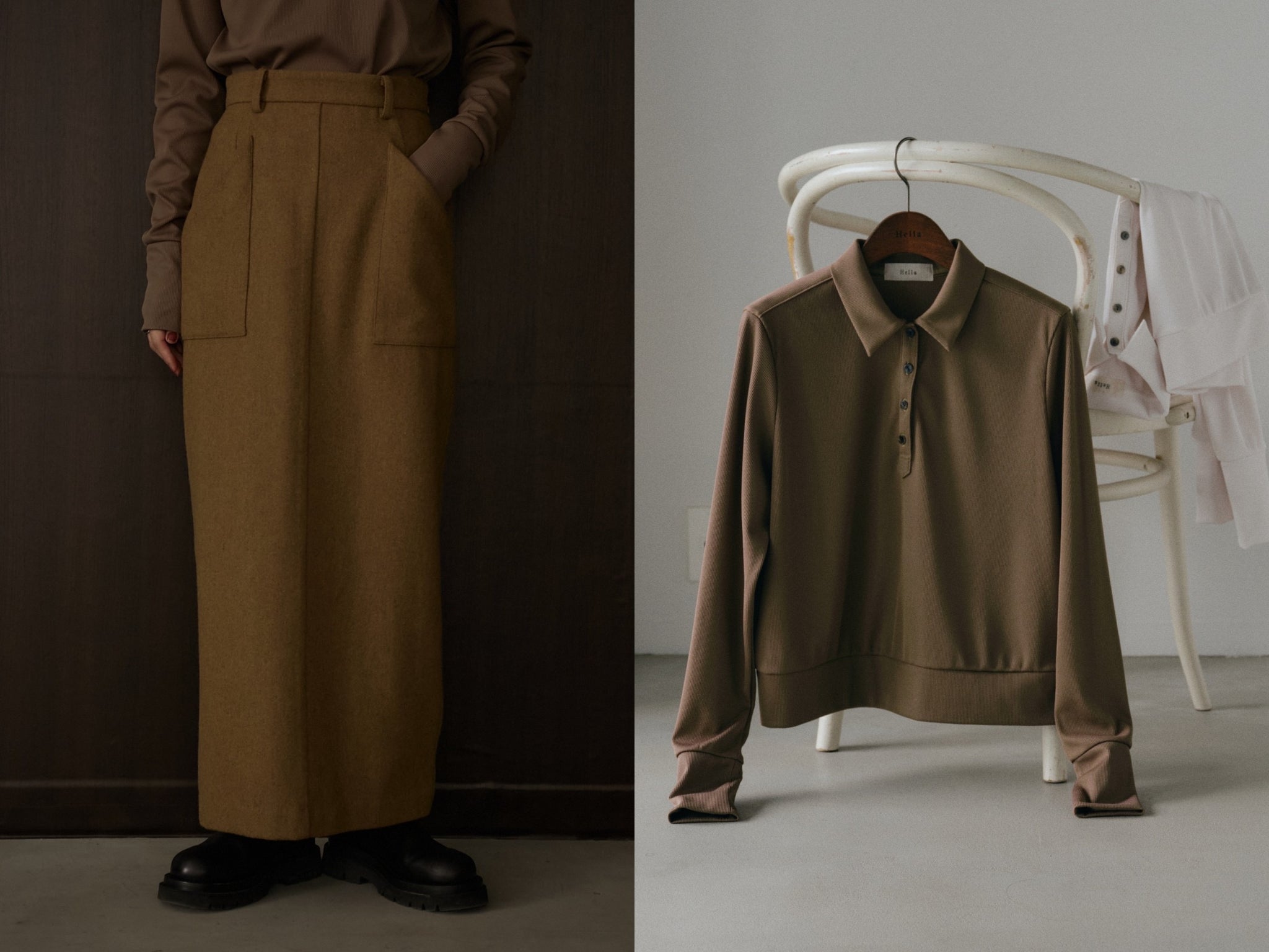 22 Hella WINTER COLLECTION 【 RIB CROPPED SH / WOOL PENCIL SK 】
