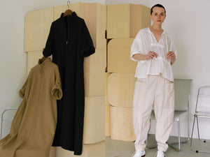 23 Hella SPRING COLLECTION【 HALF ZIP WAFFLE DRESS / HIGH WAIST COCOON PT 】