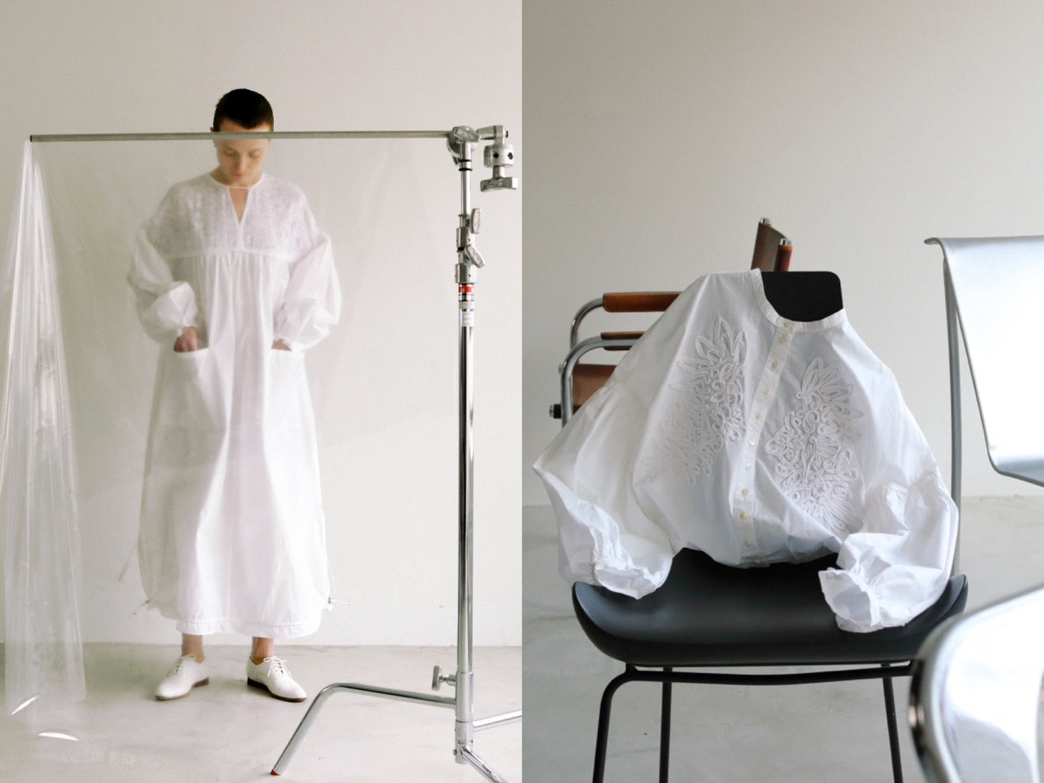 23 Hella SPRING COLLECTION【 CORD EMBROIDERY BL / YOKE RACE DRESS 】