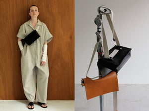 23 Hella SUMMER COLLECTION【 BACK GATHER COMBINAISON / LEATHER BAG 】
