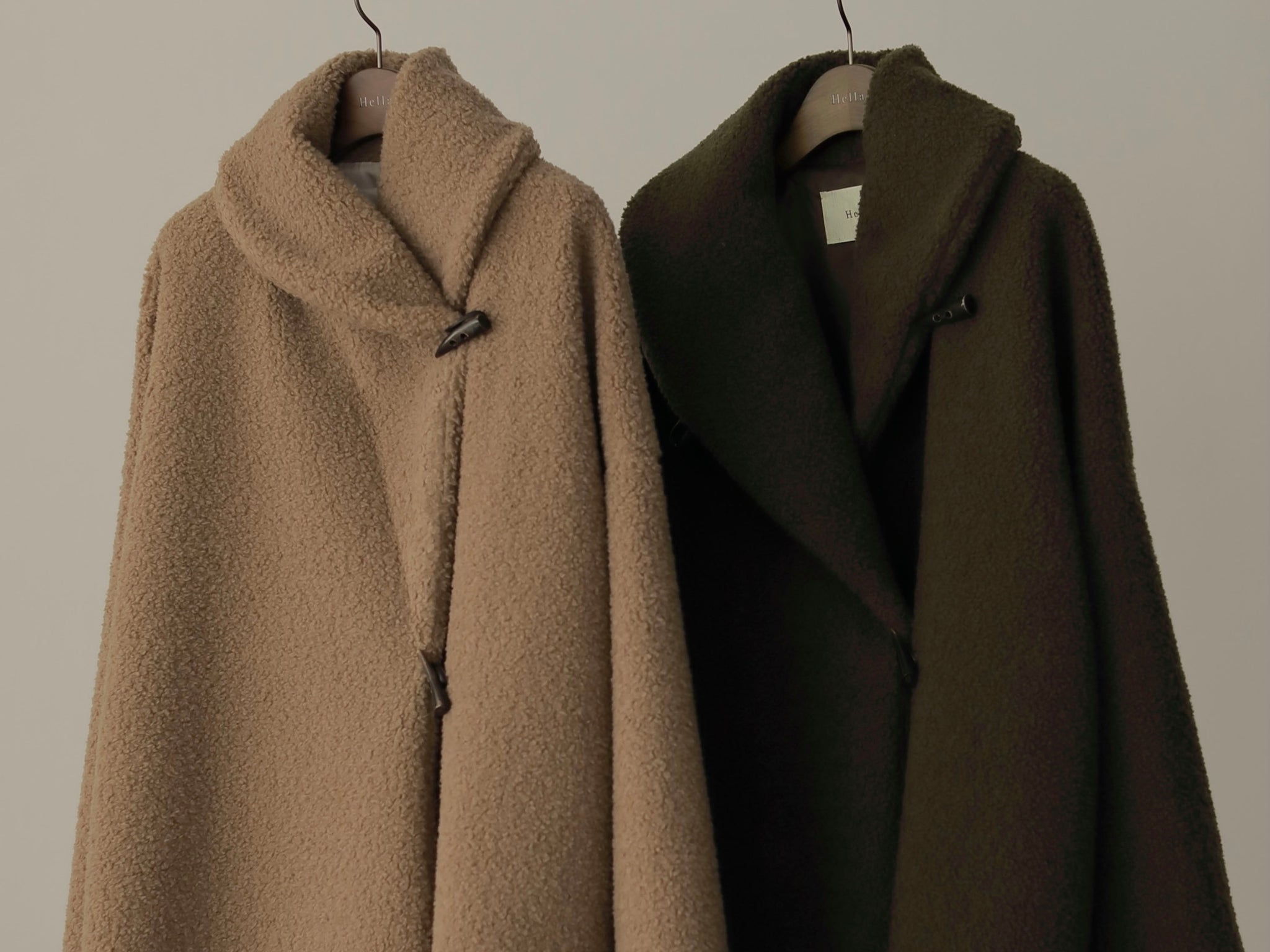 21 Hella WINTER COLLECTION【 PART 1-3 】SHIRRING DENIM OP / SHAWL COIIAR BOA COAT