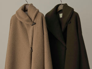 21 Hella WINTER COLLECTION【 PART 1-3 】SHIRRING DENIM OP / SHAWL COIIAR BOA COAT