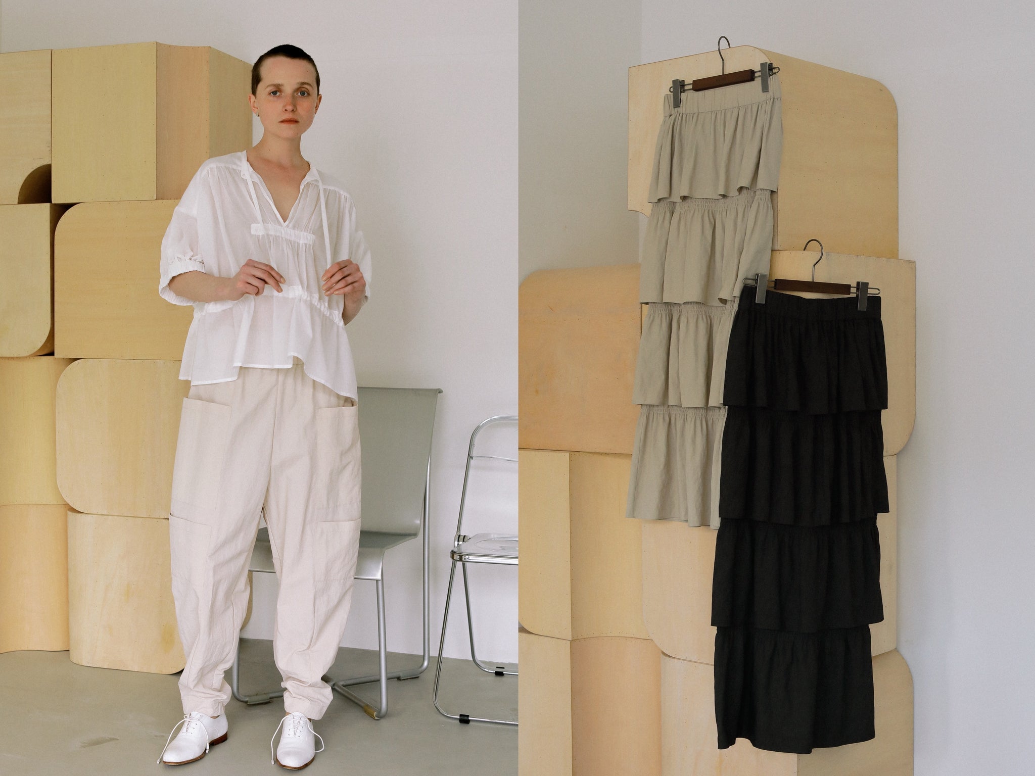 23 Hella SUMMER COLLECTION【 DRAW STRING BOYLE BL / SHIRRING PENCIL SK 】