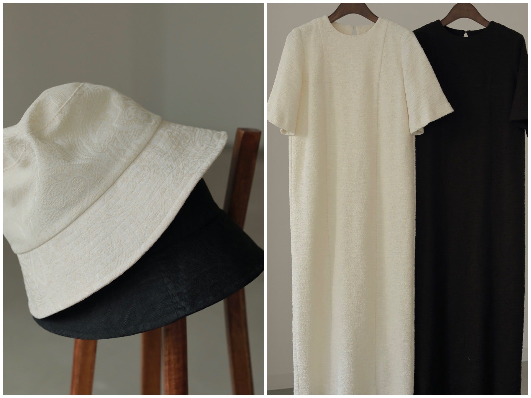 【再入荷のご案内】FLARE SLEEVE COCOON DRESS / PAISLEY JACQUARD HAT