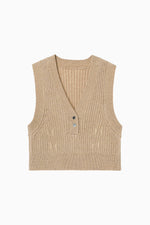 画像をギャラリービューアに読み込む, Cropped Rib Knit Vest
