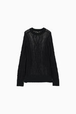 画像をギャラリービューアに読み込む, Sheer Cable Knit Top
