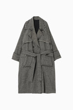 画像をギャラリービューアに読み込む, Linen Wool Trench Coat

