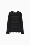 Flocked Lace Sheer Top