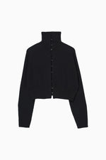 画像をギャラリービューアに読み込む, High Neck Knit Cardigan

