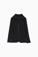 画像をギャラリービューアに読み込む, Wide Collar Rib Zip Knit
