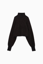 画像をギャラリービューアに読み込む, Shaggy High Neck Knit Top

