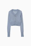 V Neck Zip Knit Cardigan