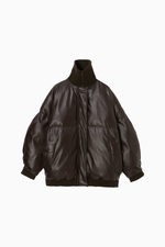 画像をギャラリービューアに読み込む, High Neck Padded Coat (brown)
