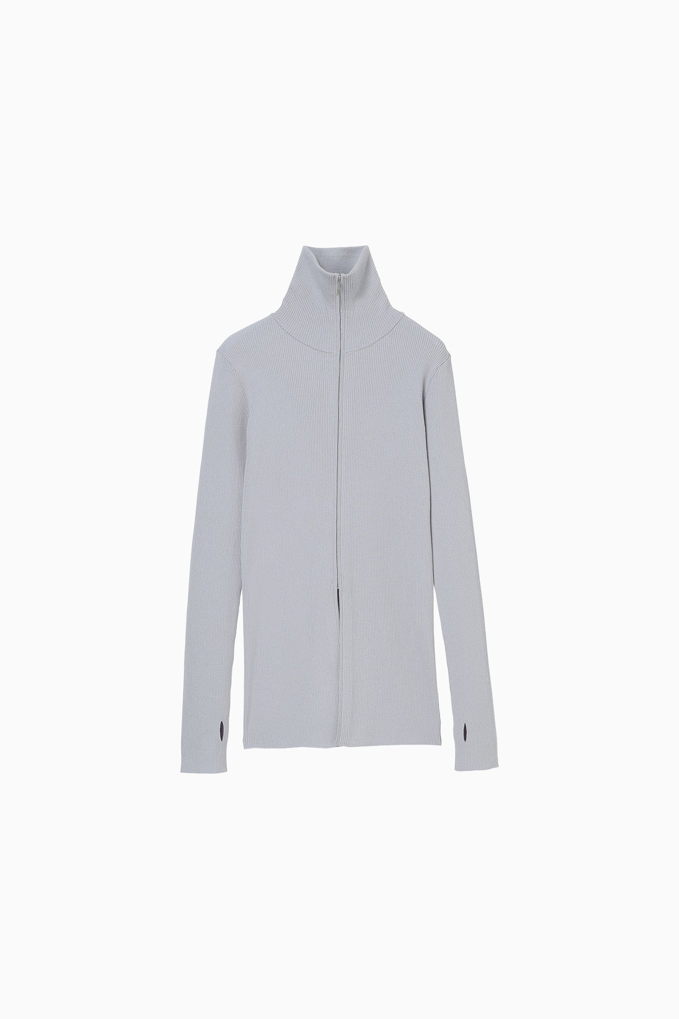 zip up rib knit