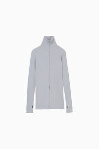 zip up rib knit