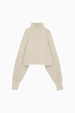 画像をギャラリービューアに読み込む, Shaggy High Neck Knit Top
