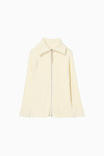 画像をギャラリービューアに読み込む, Wide Collar Rib Zip Knit
