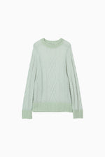 画像をギャラリービューアに読み込む, Sheer Cable Knit Top
