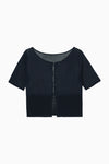 cropped sheer knit cardigan