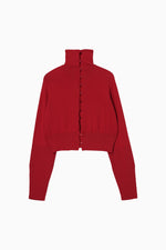 画像をギャラリービューアに読み込む, High Neck Knit Cardigan
