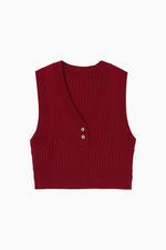 画像をギャラリービューアに読み込む, Cropped Rib Knit Vest
