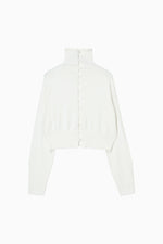 画像をギャラリービューアに読み込む, High Neck Knit Cardigan
