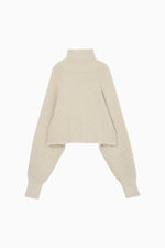 画像をギャラリービューアに読み込む, Shaggy High Neck Knit Top
