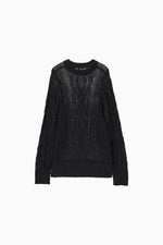 画像をギャラリービューアに読み込む, Sheer Cable Knit Top
