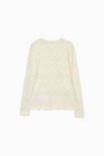 画像をギャラリービューアに読み込む, Flocked Lace Sheer Top
