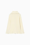 Wide Collar Rib Zip Knit