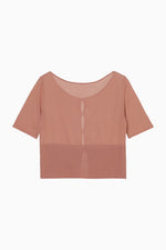 画像をギャラリービューアに読み込む, cropped sheer knit cardigan

