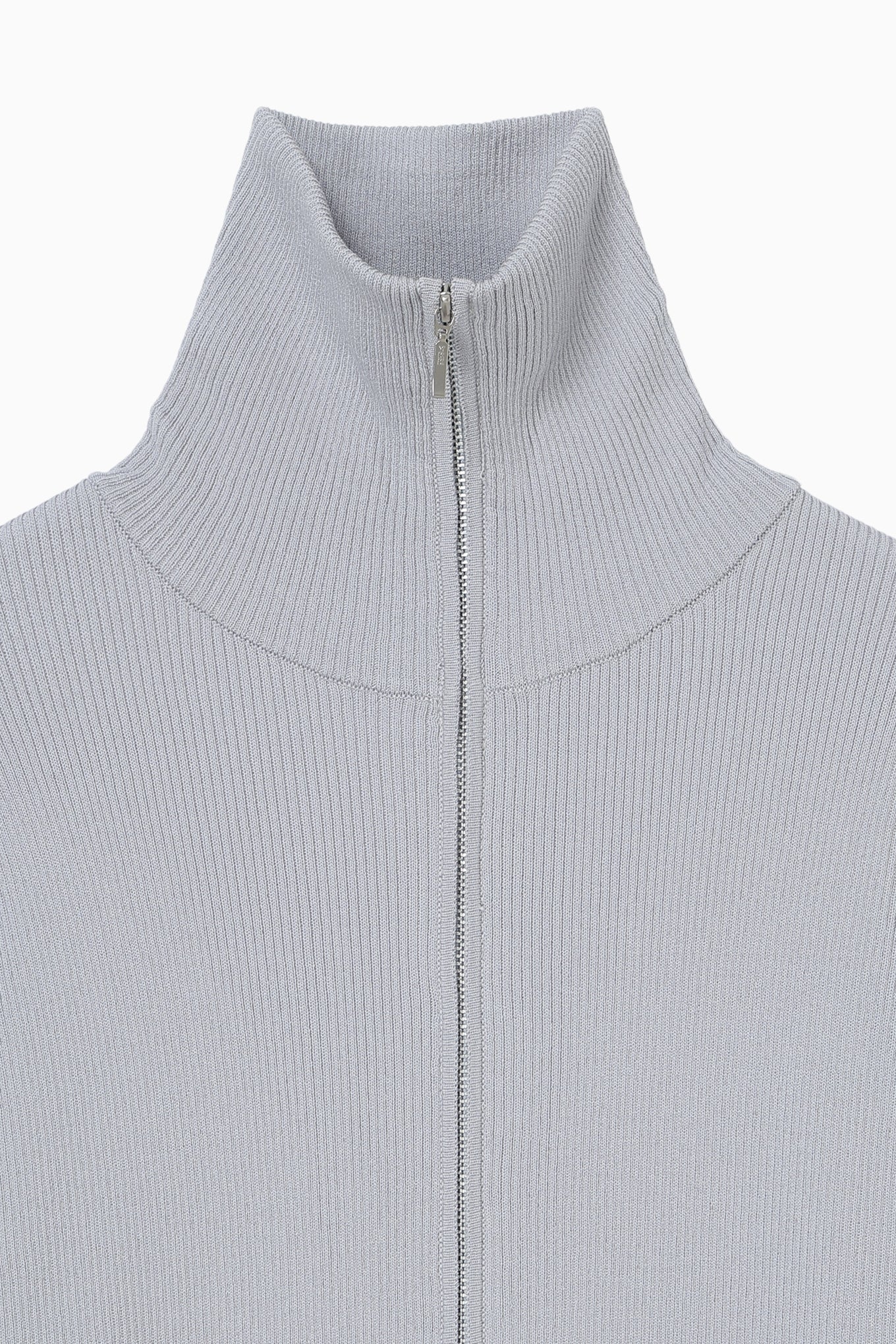 zip up rib knit