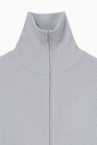 zip up rib knit