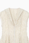 Cut Jacquard Peplum Hoodie