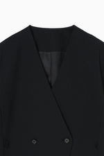 画像をギャラリービューアに読み込む, double button no collar jacket
