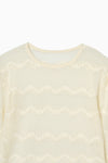 Flocked Lace Sheer Top