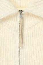 画像をギャラリービューアに読み込む, Wide Collar Rib Zip Knit
