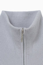 画像をギャラリービューアに読み込む, zip up rib knit
