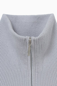 zip up rib knit