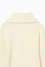画像をギャラリービューアに読み込む, Wide Collar Rib Zip Knit

