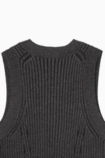 画像をギャラリービューアに読み込む, Cropped Rib Knit Vest
