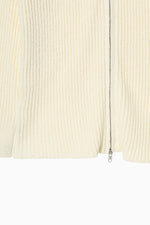 画像をギャラリービューアに読み込む, Wide Collar Rib Zip Knit
