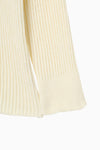 Wide Collar Rib Zip Knit
