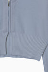 V Neck Zip Knit Cardigan