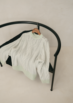 画像をギャラリービューアに読み込む, Sheer Cable Knit Top
