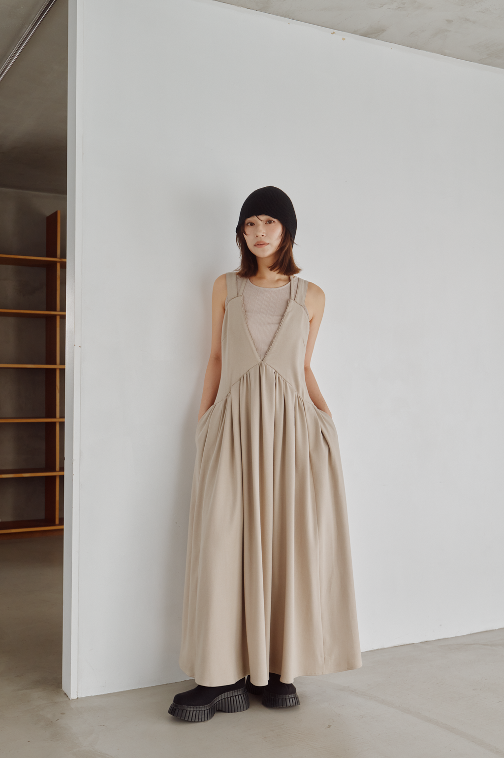 Tulle Insert V Dress