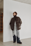High Neck Padded Coat (brown)
